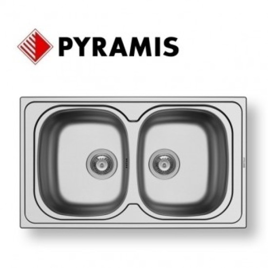 Pyramis Sparta (86X50) 2B ΝΕΡΟΧΥΤΗΣ ανοξείδωτος (100133001) Νεροχύτες